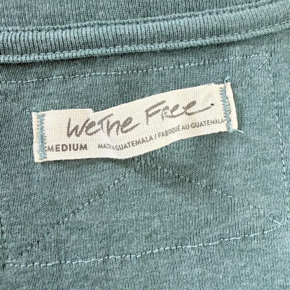 Free People We The Free Always Yours Split V-Neck Tee Green M Indie Clean Girl - Picture 5 of 7